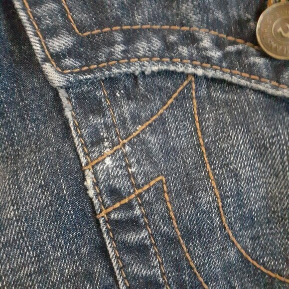 True Religion Men's Size 30 Medium Wash Distressed Rocco Relaxed Skinny Jeans - Picture 10 of 16